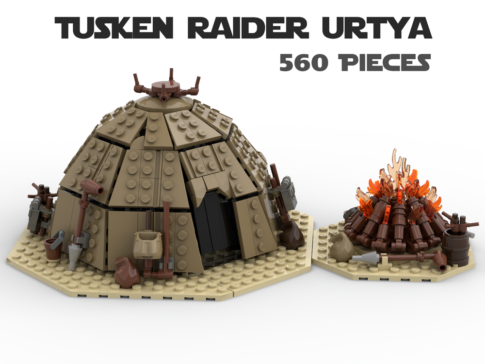 Lego Tusken Raider Urtya Tent - Campfire/ Village on Tatooine
