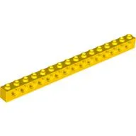 Technic Brick 1 x 16 [15 Pin Holes] / Yellow