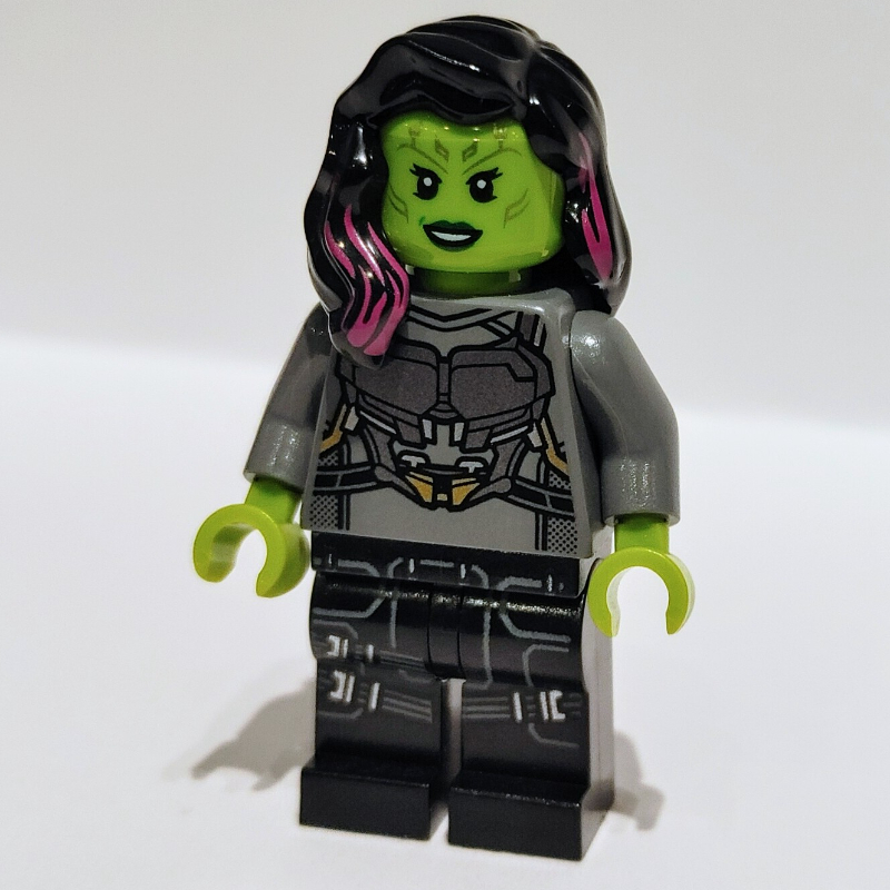 Lego Gamora in Dark Bluish Gray and Silver Outfit