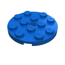 Plate Round 4 x 4 with Pin Hole / Blue