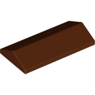 Lego Brick Sloped 33° 2 x 4 Double / Reddish Brown