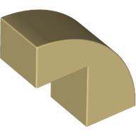 Lego Brick Curved 1 x 2 x 1 2/3 with 1 Cutout / Tan