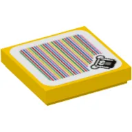 Tile 2 x 2 with Stingby and Barcode Print (Sticker) / Yellow