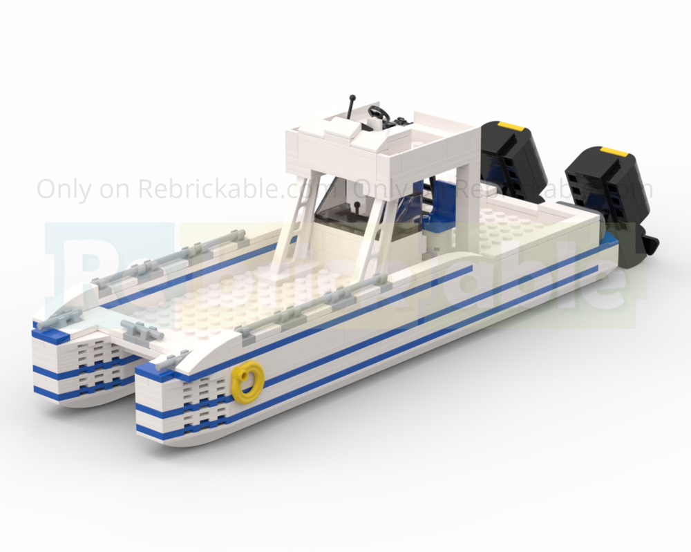 Lego Twin Hull Boat extended with flybridge!