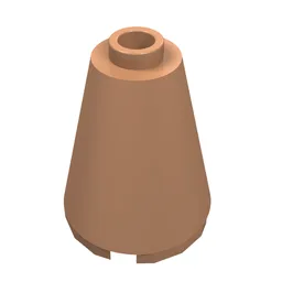 Cone 2 x 2 x 2, Open Stud / Nougat