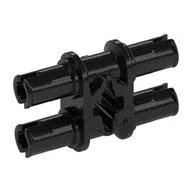Technic Pin Double with Axle Hole - Squared Holes / Black