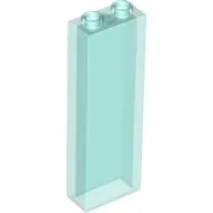 Brick 1 x 2 x 5 without Side Supports / Trans-Light Blue