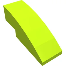 Brick Curved 3 x 1 No Studs / Lime