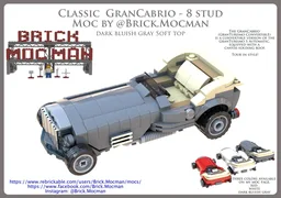 Classic GranCabrio 8 Stud - Dark Grey Car, with Tan SoftTop