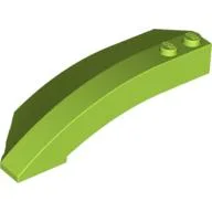 Brick Wedged, Curved 8 x 3 x 2 Open Right / Lime