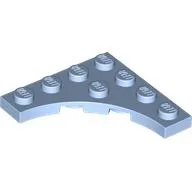 Plate Special 4 x 4 with 3 x 3 Quarter Round Cutout / Bright Light Blue