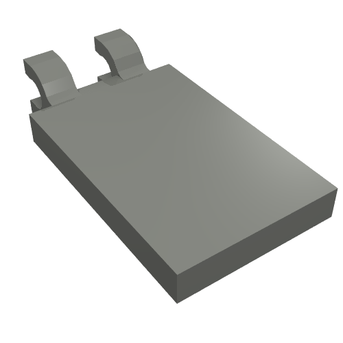 Lego Tile Special 2 x 3 with 2 Clips [Thick U Clips] / Dark Bluish Gray