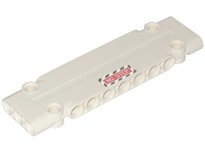 Lego Technic, Panel Plate 3 x 11 x 1 with Black and White Danger Stripes and Red Sign with 'NO STEP' Pattern (Sticker) - Set 42025