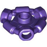 Lego Plate Special 1 x 1 with Hole Through Stud, 3 Bars and 3 Bar Holes / Dark Purple