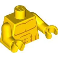 Torso, Bare Chest with Muscles Print, Yellow Arms and Hands / Yellow