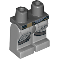 Lego Hips and Light Bluish Gray Legs with Tan Belt, Dark Bluish Gray Straps Print / Dark Bluish Gray