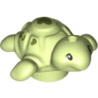 Animal, Turtle, Baby with Olive Green Hearts / Yellowish Green