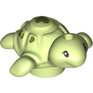 Lego Animal, Turtle, Baby with Olive Green Hearts / Yellowish Green