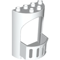 Lego Duplo Building Wall 4 x 3 x 5 Curved Turret with Balcony - Castle / White