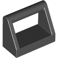 Tile Special 1 x 2 with Handle / Black