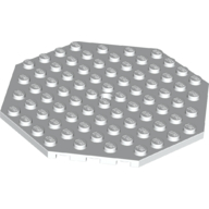 Lego Plate Special 10 x 10 Octagonal with Hole / White