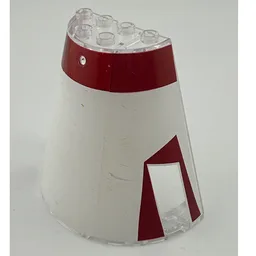 Cone Half 8 x 4 x 6 with Dark Red Stripe Tantive Bridge Top Print