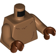 Lego Torso Reddish Brown Fur Lines Print, Medium Nougat Arms, Reddish Brown Hands / Medium Nougat