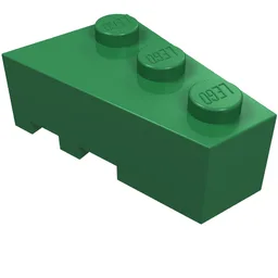 Brick Wedged, Angled 3 x 2 Right / Green
