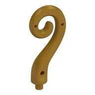 Animal Body Part / Plant, Tail / Vine Curled with Bar / Pearl Gold