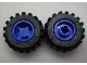 Wheel 11mm D. x 12mm, Hole Notched for Wheels Holder Pin with Black Tire 21mm D. x 12mm - Offset Tread Small Wide (6014b / 6015) / Blue