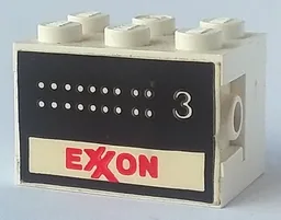 Stickered Assembly 3 x 2 x 1 2/3 with Exxon Tank Number 3 Pattern on Both Sides (Stickers) - Set 6375-2