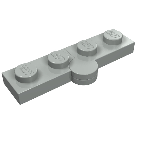 Lego Hinge Plate 1 x 4 Swivel Top / Base - Solid Clip [Complete Assembly] / Light Gray