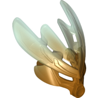 Lego Large Figure Mask Protector with Marbled Trans-Light Blue Pattern (Protector Mask of Ice) / Pearl Gold