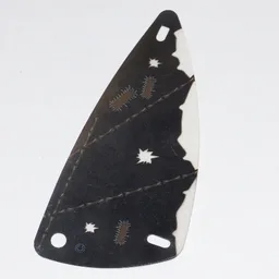 Sail, Triangular, 6 x 12 with Tattered with Patched Cloth Print / Trans-Clear