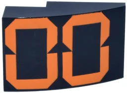 Slope, Curved 3 x 2 with Orange Stylized Number 00 Pattern
