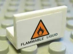 Panel 1 x 2 x 1 with 'FLAMMABLE LIQUID' and Orange Warning Triangle Pattern (Sticker) - Set 8147