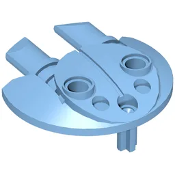 Large Figure Shield 5 x 5 with Dual Round Prongs / Medium Blue