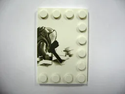 Tile, Modified 4 x 6 with Studs on Edges with Deep Sea Scuba Diver Right Half Pattern