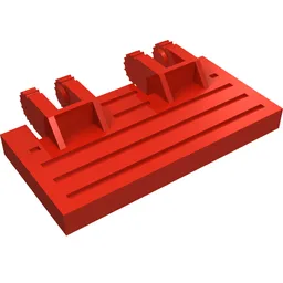 Hinge Train Gate 2 x 4 Locking Dual 2 Fingers with Rear Reinforcements, 9 Teeth / Red