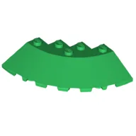 Brick Round Corner 6 x 6 with 33° Slope and Facet Cutout / Green