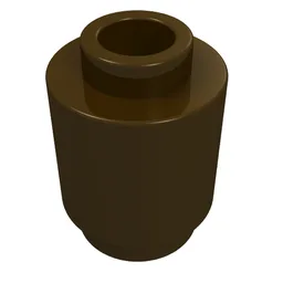 Brick Round 1 x 1 Open Stud / Dark Brown