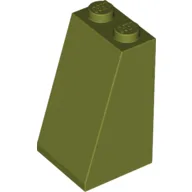 Brick Sloped 75° 2 x 2 x 3 [Solid Studs] / Olive Green