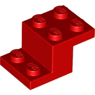Bracket 3 x 2 x 1 1/3 with Pin Bottom / Red