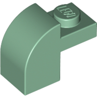 Lego Brick Curved 1 x 2 x 1 1/3 with Curved Top / Sand Green