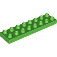 Lego Duplo Plate 2 x 8 / Bright Green