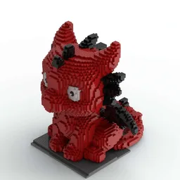 Large Cute Red Dragon