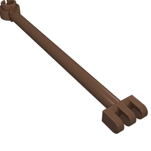 Lego Hinge Bar 8L with 3 Fingers and Open End Stud / Brown