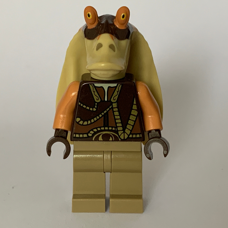 Lego Gungan Warrior, Dark Tan Legs, Dark Brown Hands