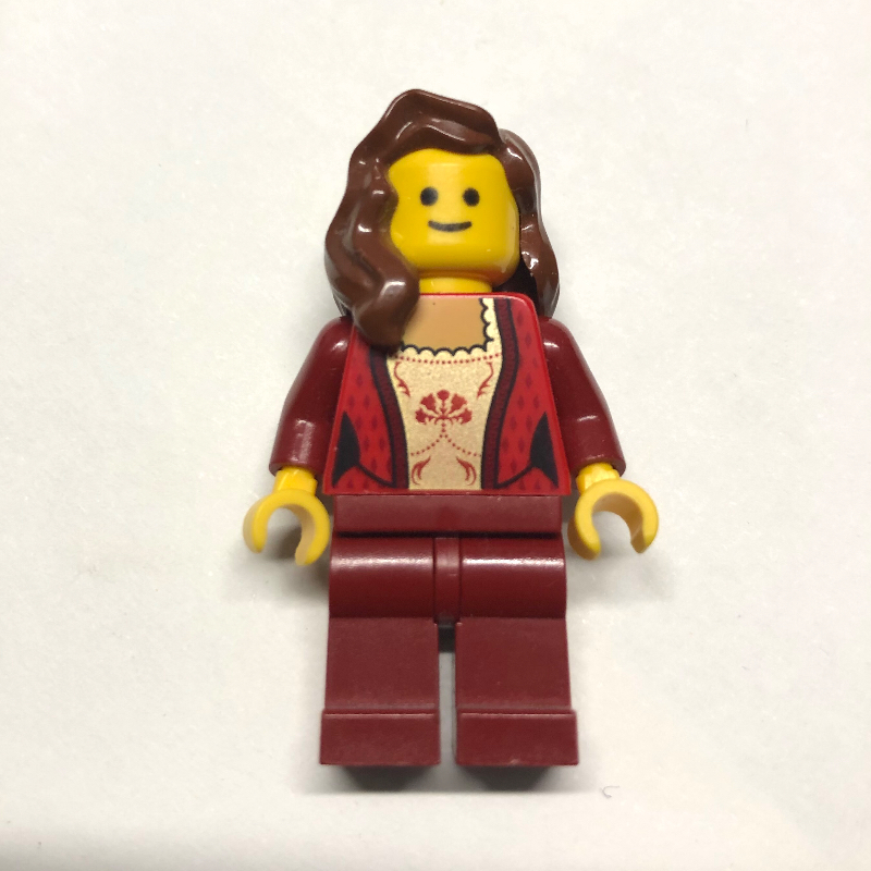 Lego Red Torso, Dark Red Legs, Reddish Brown Hair