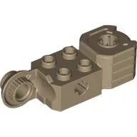 Technic Brick Special 2 x 2 with Axle Hole, Rotation Joint Ball Half [Vertical Side], Vertical Axle Hole End / Dark Tan
